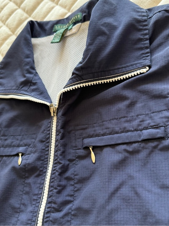 Lauren Active Jackets & Blazers - Lauren Active Ralph Lauren Navy Blue Utility Cargo Vest Size Small